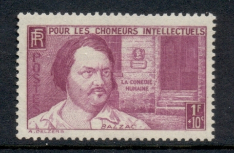 France-1939-40-Honore-de-Balzac-1f10c-MUH