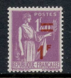 France-1940-41-Surcharge-1f-on-1f40c-MUH