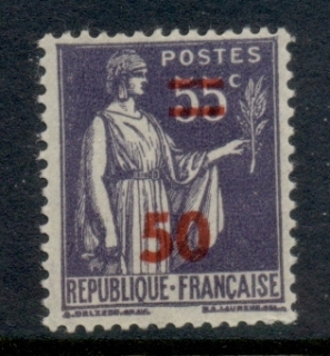 France-1940-41-Surcharge-50c-on-55c-MUH