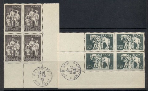 France-1943-Families-of-War-Prisoners-dated-corner-blk4-FDI-MUH