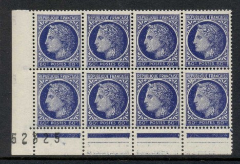 France-1945-47-Ceres-60c-corner-blk8-MUH