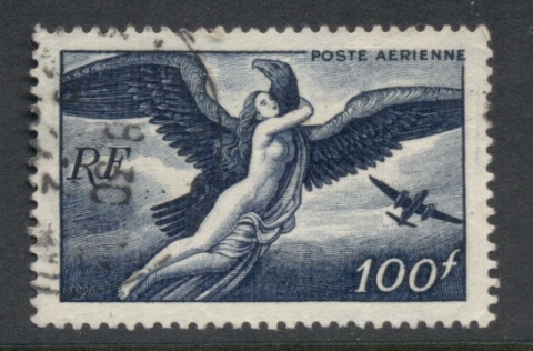 France-1946-47-Air-Mail-Zeus-Carrying-Hebe-100f-FU