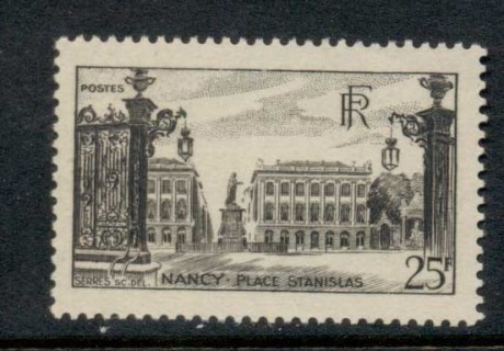 France-1946-48-Stanislas-Square-Nancy-20f-black-brown-MUH