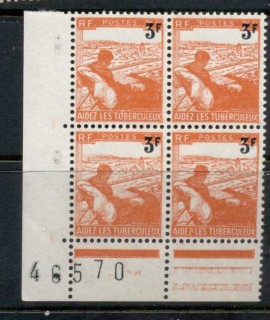 France-1946-Anti-TB-surch-blk4-MUH