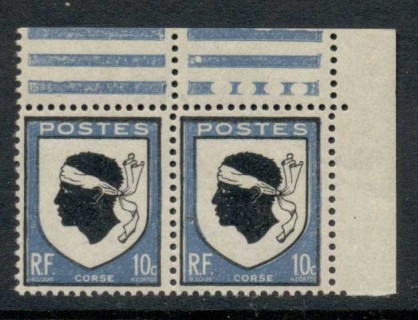 France-1946-Arms-of-Corsica-10c-pale-blue-MUH