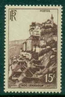 France-1946-View-of-Roc-Amadour-15f-MUH