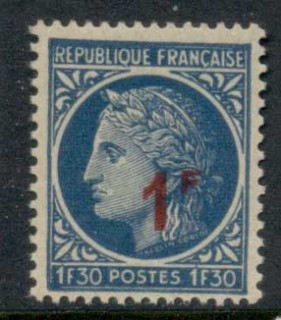 France-1947-Surcharge-1f-on-1f30c-MUH