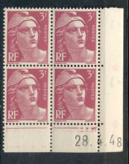 France-1948-49-Marianne-3f-dated-corner-blk4-MUH