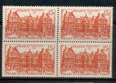 France-1948-Luxembourg-Palace-15f-blk4-MUH