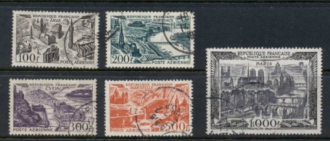 France-1949-50-Air-Mail-Views-FU