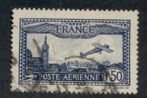 France-1930-31-Air-mail-Views-of-Marseille-150f-blue-FU