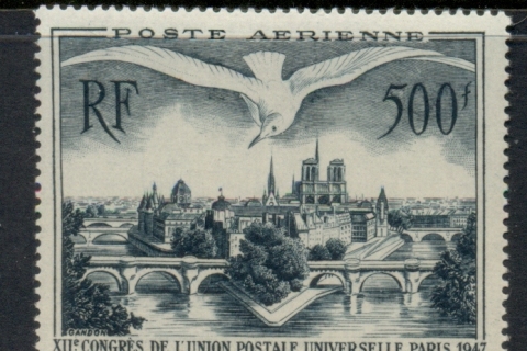 France-1947-UPU-Congress-Airmail-500f-MLH
