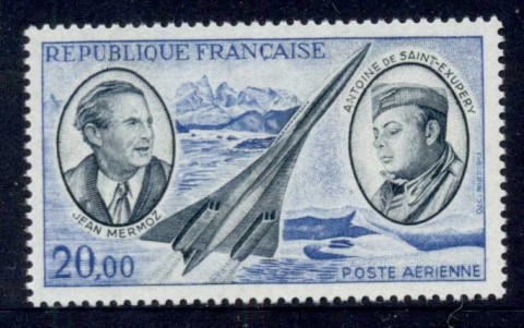 France-1970-Air-Mail-Jean-Mermoz-MUH