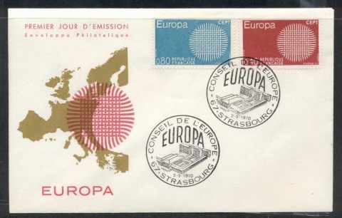 France-1970-Europa-Woven-Threads-FDC