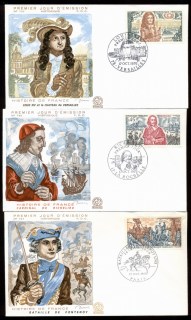 France-1970-French-History-3x-FDC