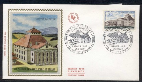 France-1970-Les-salines-de-Chaux-DArc-et-Senans-FDC