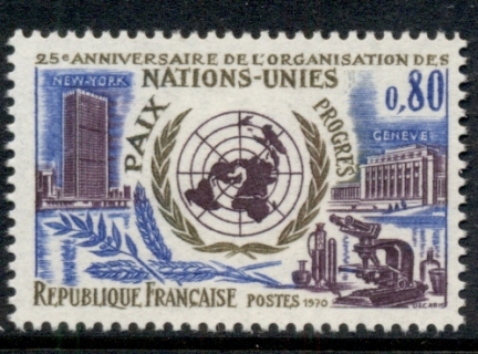 France-1970-UN-HQ-New-York-Geneva-MUH