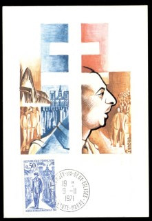 France-1971-Charles-de-Gaulle-Brazaville-Maxicard