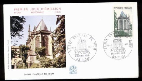 France-1971-Satine-Chapelle-Riom-FDC