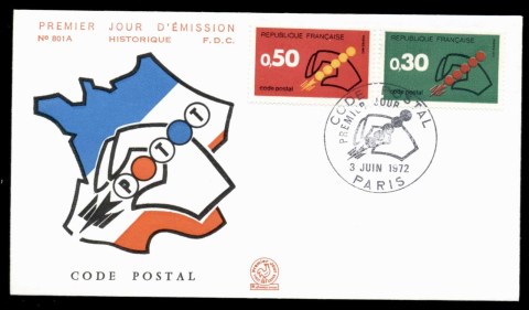 France-1972-Postal-Codes-FDC