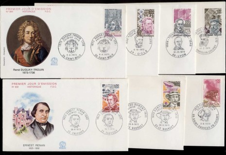 France-1973-Famous-Men-7x-FDC