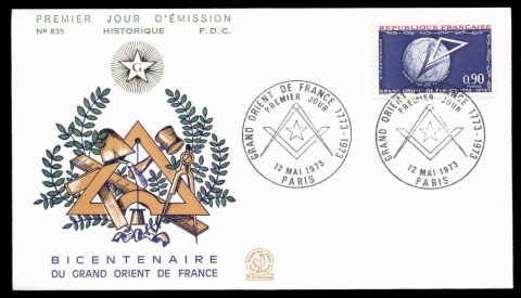 France-1973-Free-Masons-FDC