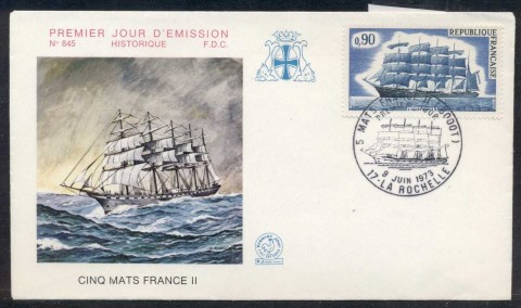 France-1973-Sailing-Ship-France-FDC