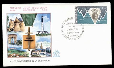 France-1974-Liberation-from-the-Nazis-FDC