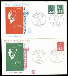 France-1974-Marianne-2x-FDC