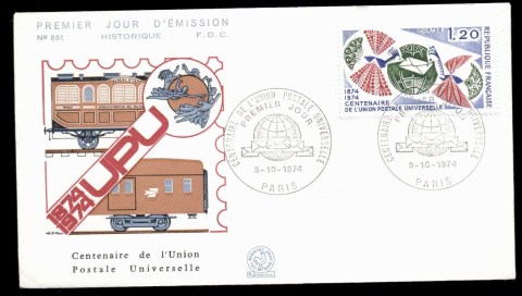 France-1974-UPU-Centenary-FDC