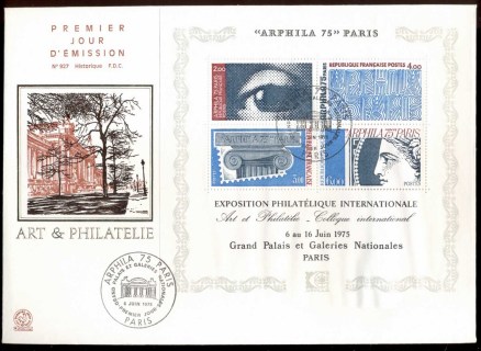 France-1975-Art-Philately-Exhibition-MS-6-June-XLFDC