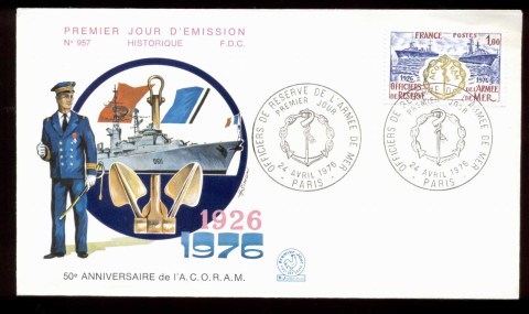 France-1976-Naval-Reserve-Officers-FDC