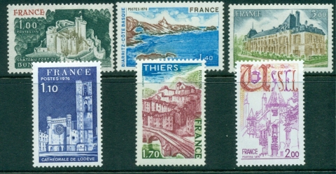 France-1976-Views-6-MUH-Lot29197