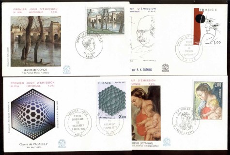 France-1977-Art-4x-FDC