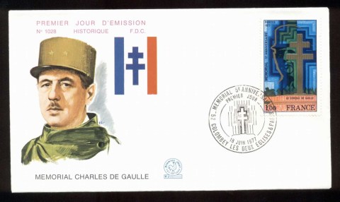 France-1977-De-Gaulle-Memorial-FDC