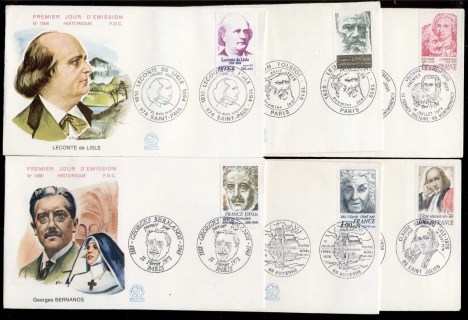 France-1978-Famous-Men-Women-6x-FDC