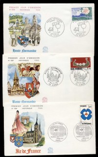 France-1978-Regions-of-France-3x-FDC