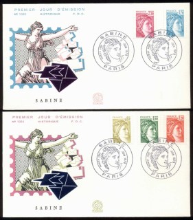 France-1978-Sabine-2x-FDC