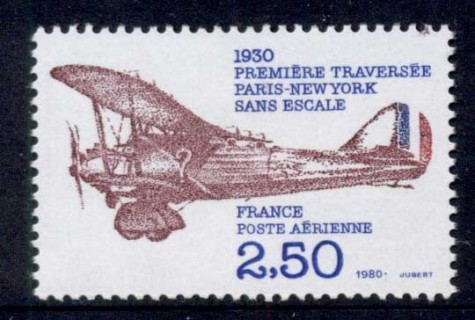 France-1980-Air-Mail-Transatlantic-Flight-MUH