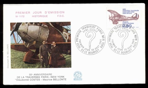 France-1980-Paris-New-York-Flight-FDC