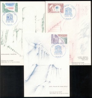 France-1980-UNESCO-Buildings-3x-Maxicards