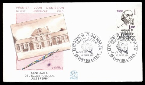 France-1981-Public-School-cent-FDC