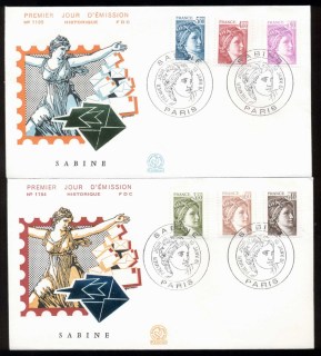 France-1981-Sabine-2x-FDC