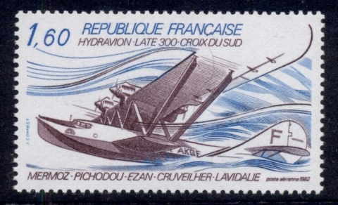 France-1982-Air-mail-Seaplane-MUH