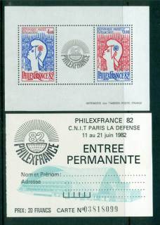 France-1982-PHILEXFRANCE-ticket-MS-MUH-lot57332