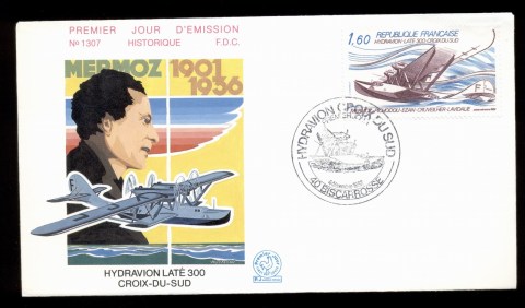 France-1982-Sea-Plane-Flight-Mermoz-FDC