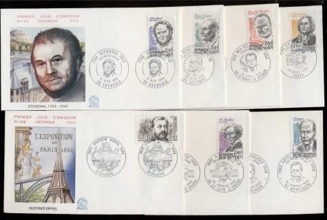 France-1983-Famous-Men-Women-6x-FDC