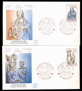 France-1983-Red-Cross-2x-FDC