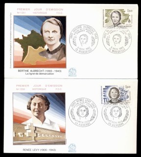 France-1983-Resistance-Heroines-2x-FDC