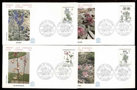 France-1983-Wild-Flowers-4x-FDC